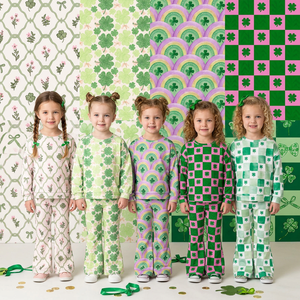 Conjunto de Pantalones Cortos con Bolsillos y Blusa de Manga Corta de Seda de Leche para Niñas, Estilo Boutique para el Día de San Patricio - Product Image 4