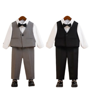 Nouveau Style britannique garçons costumes Blazers pour automne ensemble de gilets pour enfants pour accueillir la première année de bébé de performance de récitation - Product Image 1