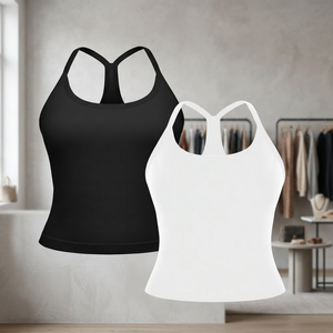 <b>Women</b> Adults <b>Tank</b> <b>Top</b> Breathable Sleeveless Geometric Pattern Regular Fit <b>White</b> Black - Product Image 2