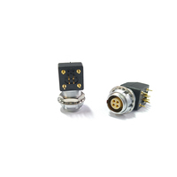 Conector Circular de Empuje y Tracción de 90 Grados, 0B, 4 Pines, Montaje en Panel PCB, Compatible con Conector Hembra Tipo Lemo