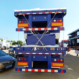 Cama plana de 3 ejes, 40 pies, 50 toneladas, 20 pies, 60 pies, 50 pies, contenedor, semirremolque de plataforma plana, remolques de camión para vehículo - Product Image 3