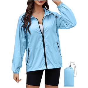 Fabricant prix d'usine personnalisé femmes imperméable léger réutilisable mode veste <span class=keywords><strong>de</strong></span> <span class=keywords><strong>pluie</strong></span> coupe-vent extérieur randonnée manteau <span class=keywords><strong>de</strong></span> <span class=keywords><strong>pluie</strong></span> - Product Image 2