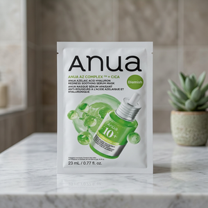 Masque en feuille apaisant pour les rougeurs à l'acide azélaïque et à l'acide hyaluronique Anua, soin coréen pour la peau, masque facial hydratant et apaisant pour les rougeurs - Product Image 3