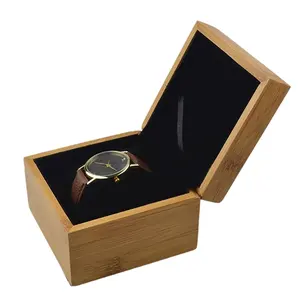 Caja de reloj de madera personalizada de bambú ecológico, caja de almacenamiento de reloj de madera, caja de embalaje de regalo de bambú para reloj