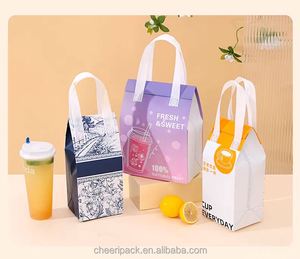 Sac d'emballage alimentaire isotherme en non-tissé biodégradable et résistant avec poignées pour la livraison de repas en restaurant - Product Image 3