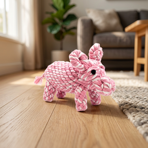 Juguete Masticable Interactivo de Algodón Reciclado Ecológico y Sostenible Peony Piglet para Perros y Gatos - Uso Interior Duradero - Product Image 3