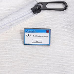 Sming Pins Windows XP Task fallito con successo smalto Pin Computer messaggio di errore Pop-up programmatore spilla Badge risvolto - Product Image 3