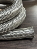 Couverture en filet d'expansion pour tuyau ondulé en acier inoxydable DN15~DN32, épaisseur 0,25 mm, résiste à une pression accrue