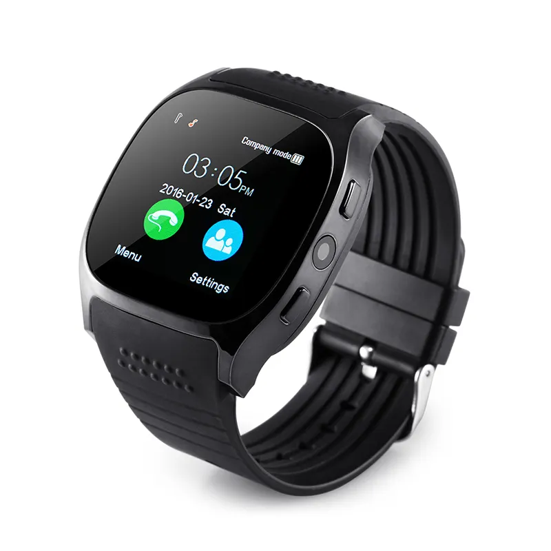 China Cheap Mobile Touch Screen T8 Smart Watch Bracelet with Camera Sim Card TF