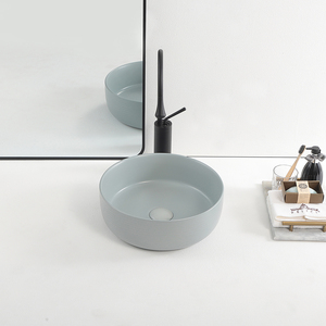 Évier de lavabo d'art en céramique émaillée de couleur mate moderne - Product Image 1