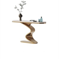 Console d'entrée moderne en acier inoxydable, style luxe léger, plateau en ardoise, pour villa, hôtel, couloir, entrée, décoration