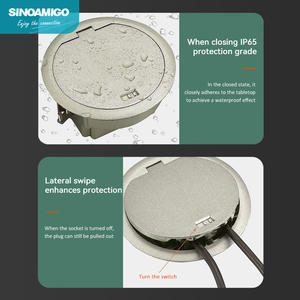 SINOAMIGO Enchufe de <span class=keywords><strong>Suelo</strong></span> Redondo Impermeable, <span class=keywords><strong>Caja</strong></span> Empotrada para <span class=keywords><strong>Suelo</strong></span>, Enchufe Emergente para <span class=keywords><strong>Suelo</strong></span> de Mármol - Product Image 3