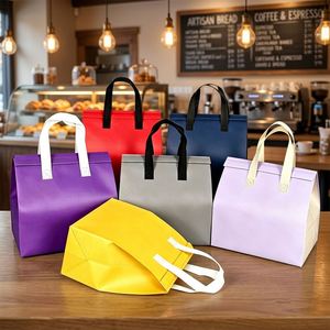 Sacs isothermes réutilisables en tissu non tissé robuste, écologiques, recyclables, personnalisables pour la livraison de nourriture, les supermarchés - Product Image 1