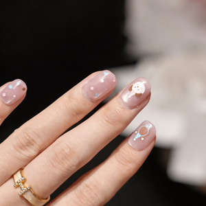 <span class=keywords><strong>Uñas</strong></span> <span class=keywords><strong>Postizas</strong></span> Cortas Cuadradas con Estampado de Perro de Dibujos Animados, <span class=keywords><strong>Uñas</strong></span> Artificiales <span class=keywords><strong>Transparentes</strong></span> con Puntos <span class=keywords><strong>para</strong></span> <span class=keywords><strong>Niñas</strong></span> - Product Image 2
