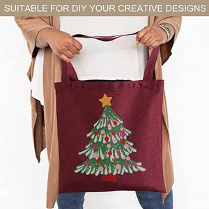 Tùy chỉnh màu đỏ tía vải mua sắm Túi tote với tính năng tái sử dụng Logo thủ công in - Product Image 4