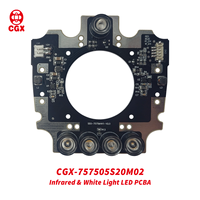 CGX IR y LED Blanco Bicolor PCBA ODM OEM SMD Diodo 1 oz Placa PCB de Cobre Luces de Advertencia Rojas/Azules Cámara de Visión Nocturna CCTV