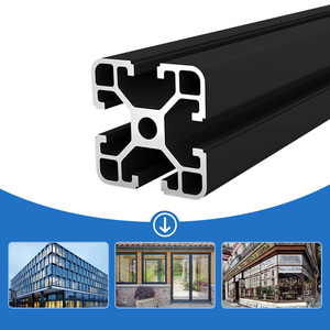 Hitam anodized standar Eropa 4040 profil <span class=keywords><strong>aluminium</strong></span> industri untuk pagar balkon <span class=keywords><strong>aluminium</strong></span> - Product Image 1