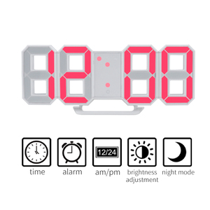 리모컨 포함 LED 3D 디지털 벽시계, 가정 거실용 대형 모던 야간 조명 알람 시계 - Product Image 4