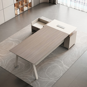 2024 meilleur prix luxe moderne en forme de L convertible mobilier de bureau directeur industriel secrétaire <span class=keywords><strong>Table</strong></span> - Product Image 6