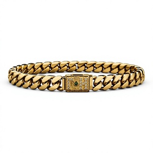Orelia Iuxe Oreliya 31, Conjunto de Joyería Chapada en Oro de 18K, Collar y Pulsera con Incrustaciones de Concha, Estilo Hip Hop, Accesorios de Moda Unisex, Regalo para Fiestas - Product Image 2