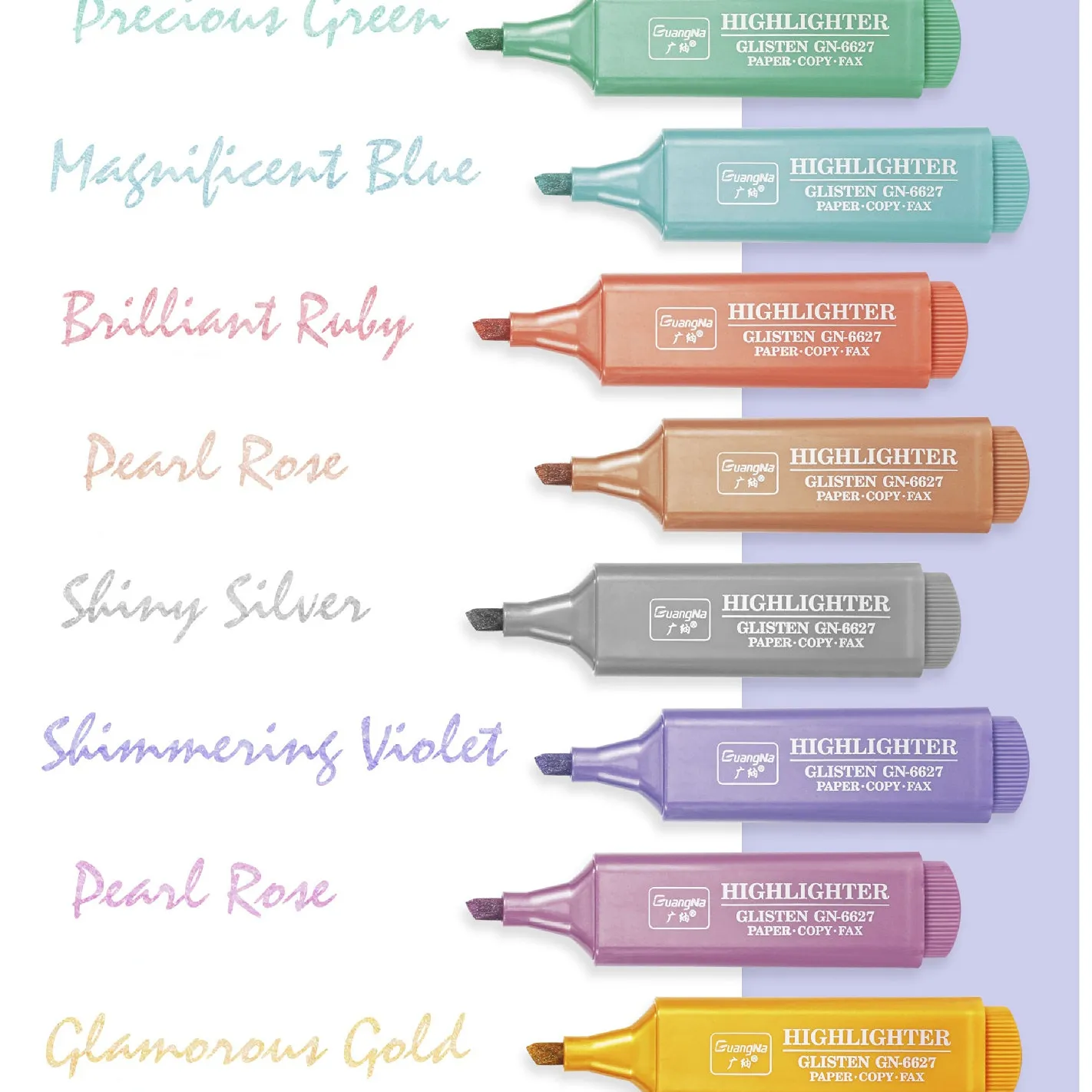 New Arrivals Cute 8-color Highlighter Pen Glitter Pens Mini Marker Student Stationery School Supplies