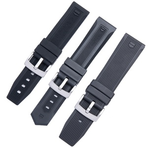 Correa de silicona negra de gama alta de 20mm y 22mm para correa de <span class=keywords><strong>reloj</strong></span> de goma <span class=keywords><strong>Heuer</strong></span> Watch Stripe - Product Image 1