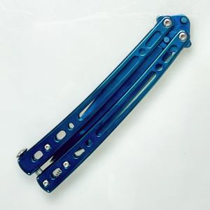 Cuchillo Plegable Tipo Mariposa 3Cr13Uncut Seguro y Confiable, Herramientas de Entrenamiento al Aire Libre, Modelo <span class=keywords><strong>CSGO</strong></span>, Degradado Rosa Azul - Product Image 3