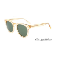 Lunettes de soleil rondes rétro en acétate UV400 avec logo personnalisé pour hommes, de haute qualité, de luxe, vente en gros 2026