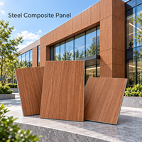Panneau composite en acier à grain de bois foncé de 4 mm 4x8 pieds pour revêtement de porte de meuble