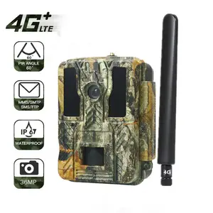 4G Wireless Trail Cameras 36MP 1080P No Glow Wild Life Scouting Cameras MMS GPRS Photo Traps