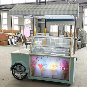 Popular Mini Food <b>Trailer</b> Small Stainless Steel Mobile Catering Cart for Street Fast Food Hot Dog and Crepe - Product Image 2