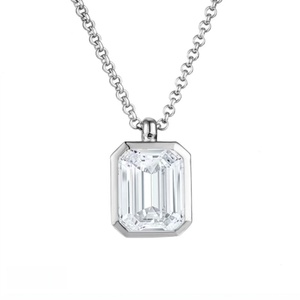 Colgante de Diamante Cultivado en Laboratorio con Certificado IGI Huacan, Corte Ovalado de 0.5ct-1ct, Color D, Clásico, Oro Sólido 9K/14K, Sin Cadena - Product Image 4