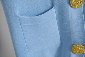Conjunto informal de moda de verano para mujer, chaleco de botón de punto transpirable y pantalones de pierna ancha lisos, combinación de patrón sólido - Product Image 6