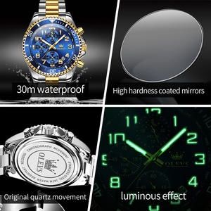  2926 Montre de sport de luxe personnalisée OEM avec logo, phase de lune, mode, étanche, lumineuse, multifonctionnelle, à quartz pour homme - Product Image 5