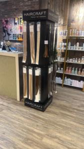 Présentoir rotatif à 360° sur pied en fer à 4 faces pour magasin de détail, avec étagère de rangement suspendue - Product Image 5
