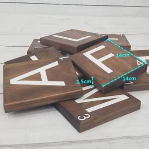 Grands carreaux de mur en <span class=keywords><strong>bois</strong></span> scrabbles décoratif tableau aux lettres décoration murale de luxe art suspendu décor panneau alphabet <span class=keywords><strong>bois</strong></span> - Product Image 4