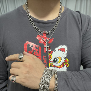 Stainless Steel <b>Cross</b> Pendant Necklace For Men Geometric Design 120115 - Product Image 4