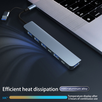 JustLink Hub USB 3.0 de 7 Puertos Tipo-C, Estación de Acoplamiento de Alta Velocidad para Dispositivos Móviles