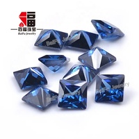 Baifu 3A Square Cut Aquamarine Cubic Zirconia Grosir Batu CZ Lepas Permata Zirkonia Kubik Aquamarine Potongan Kotak, Batu Kelahiran Bulan Maret