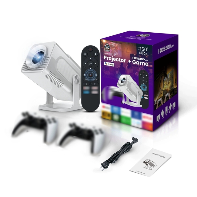 New 4K High-definition Game Console HCS350MAX Smart Gaming Projector with WiFi6 and Android - Portable Home Gaming Device