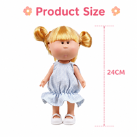 Poupée bébé en vinyle souple de 24 cm, 3 styles mignons, adorable poupée à habiller avec vêtements, poupée interactive pour enfants, cadeau de vacances