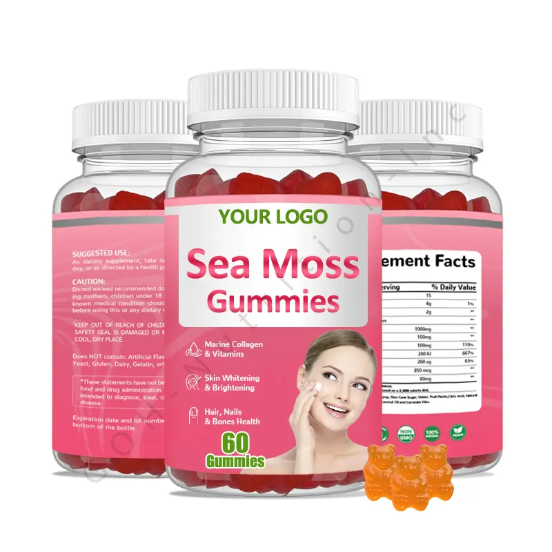 GOHOEMプライベートラベルSeamoss Gummies Vegan Organic Sea Moss Gummies for Health Supplement