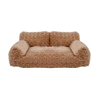 Canapé-lit de luxe pour animaux de compagnie en gros, lit doux en peluche pour chats et chiens avec housse amovible, dossier surélevé, emballé en boîte - OEM/ODM disponible