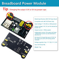 Composant électronique Fun Kit Module d'alimentation + Fil de liaison + Planche à pain + LED, Condensateur + Diode + Résistance + Transistor Raspberry Pi