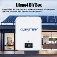 Kit de boîtier de batterie LiFePO4 mural KIMBATTERY 16S 51.2V 100Ah avec BMS intelligent JK et écran LCD