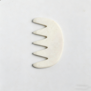 Peine de masaje de jade Xiuyan 100% natural, tabla Gua Sha de jade verde, masajeador de cabeza y cuero cabelludo, herramienta de lifting facial, peine de piedra - Product Image 5