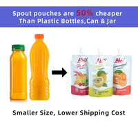 Pochette souple biodégradable personnalisée, résistante à l'humidité, 400-500 ml, transparente, avec bec verseur pour mayonnaise et jus de fruits, avec logo