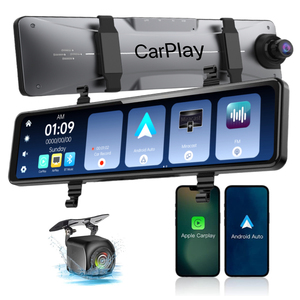 12 inch 4K Carplay Android tự động gương chiếu hậu Dash máy ảnh xe <span class=keywords><strong>Bluetooth</strong></span> Màn hình cảm ứng xe hộp đen 4k phía trước và phía sau Dash Cam - Product Image 1