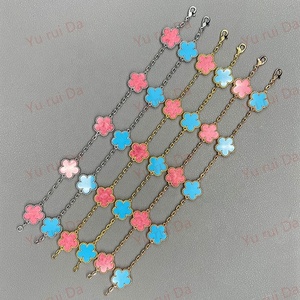 Vòng tay bạc Ý S925 cao cấp hình cỏ bốn lá may mắn, đá mắt hổ sang trọng, trang sức thời trang nữ - Product Image 6