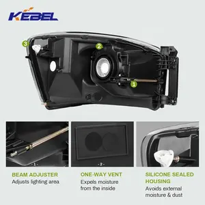 Kebel fábrica venta de accesorios de coche auto faros partes del cuerpo del vehículo lámpara de coche para Dodge Ram 2006 2007 2008